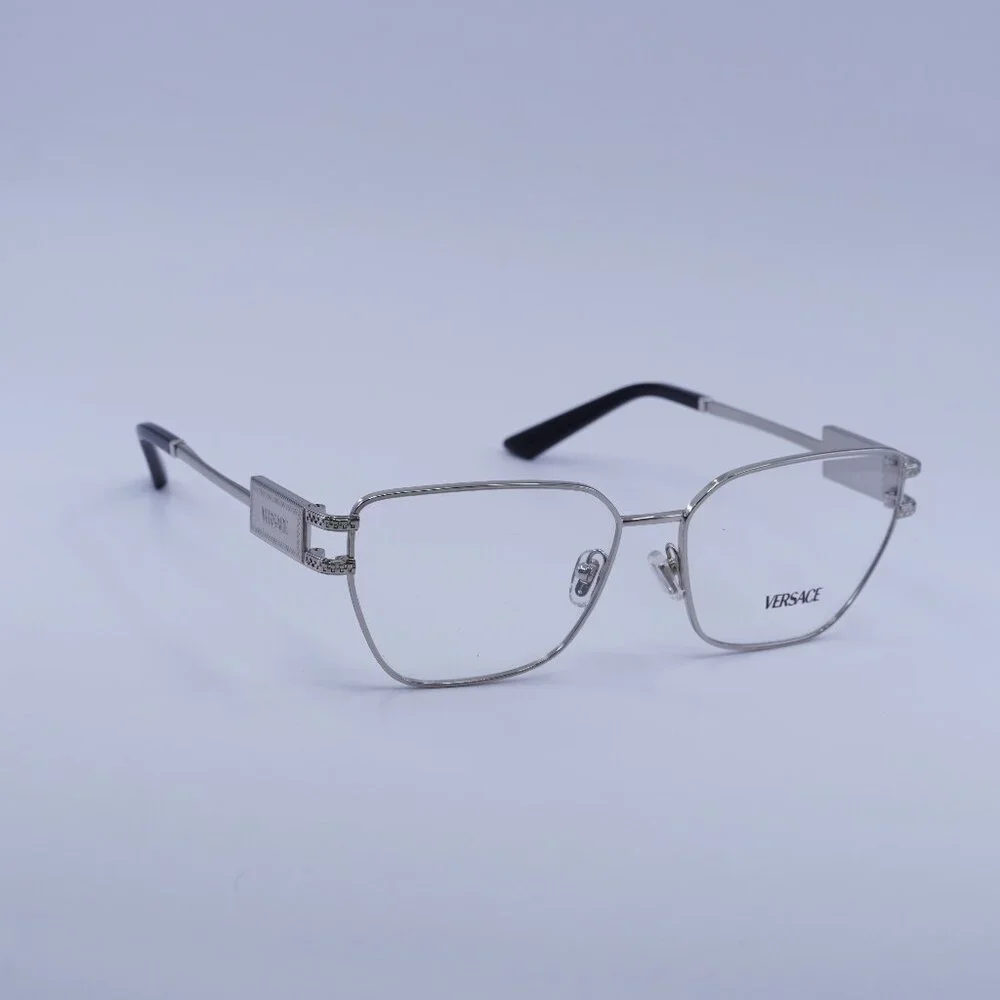 Versace VE1301 1000 Eyeglasses Silver 57mm Cat Eye Frame